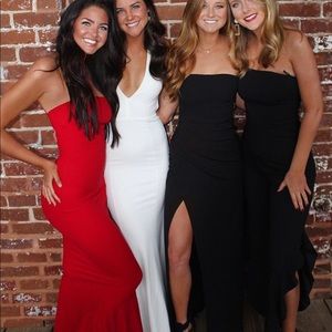 Red Strapless Maxi Dress